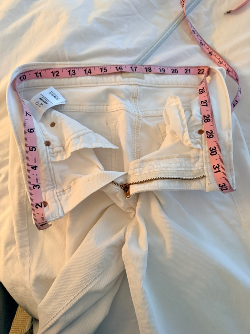 MOTHER Off-White Denim Courduroy Jeans - Picture 13 of 13